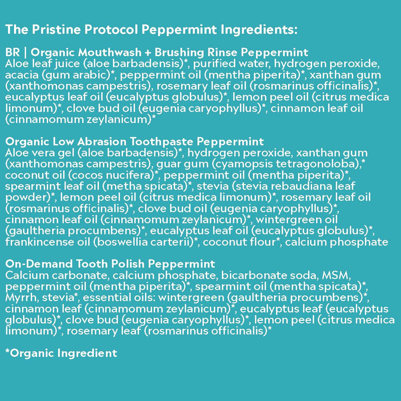 Essential Oxygen Pristine Protocol A 3-Step System (1. Rinse 2. Brush 3. Polish) for Your Best Smile Ever, 3 Count, Combo Pack