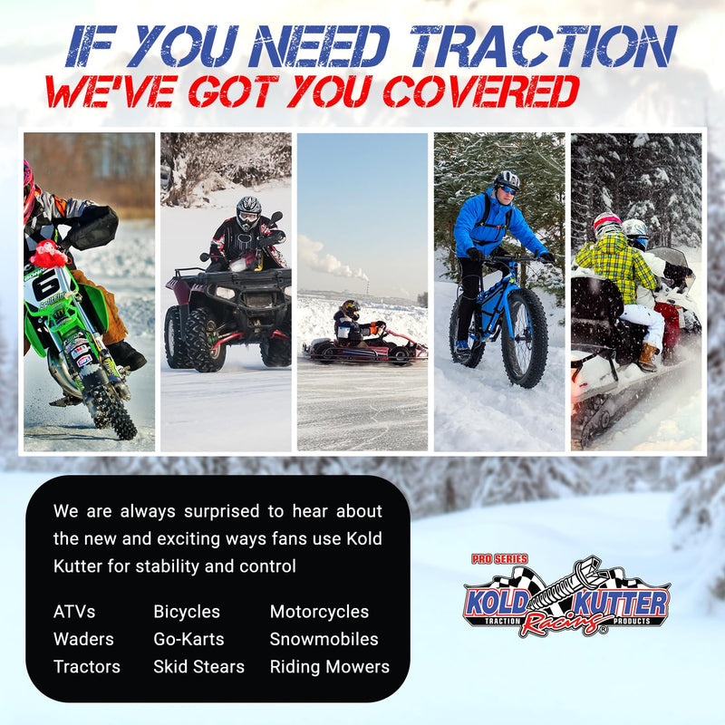 Kold Kutter AMA-Approved Traction Screws 250 Pack (#8) 3/8" - Winter Ice & Snow Tire Heavy Duty Studs Spikes for Racing Dirt Bikes, ATVs, Motorcycles, and Snowmobiles Tracks 3/8" Screw | 18 TPI