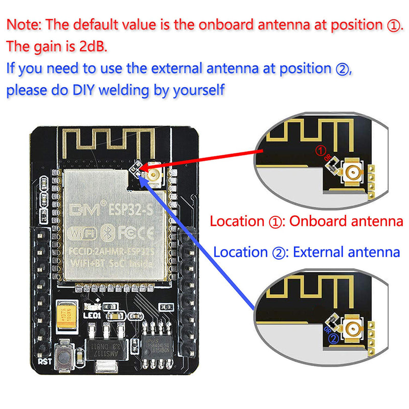 Aideepen ESP32-CAM W-BT Board ESP32-CAM-MB Micro USB to Serial Port CH-340G with OV2640 2MP Camera Module Dual Mode+2PCS OV2640 Camera 160° Wide-Angle Lens