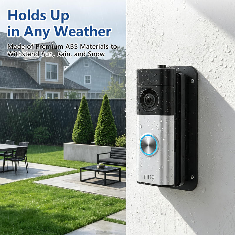 Adjustable Angle Doorbell Mount for Ring Battery Doorbell/Plus/Pro 2nd Gen (2026 Release)/Ring Wired Doorbell 2nd Gen(2025/2026 Release), No-Drilling Mounting Bracket with Wide Viewing Angle