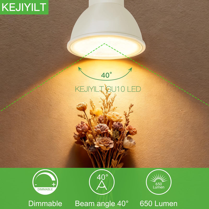 10-Pack GU10 Dimmable LED Bulbs 7W (Equivalent 60W), 5000K Day Light, 650 Lumens, Energy Saving, Perfect for Recessed & Track Lighting