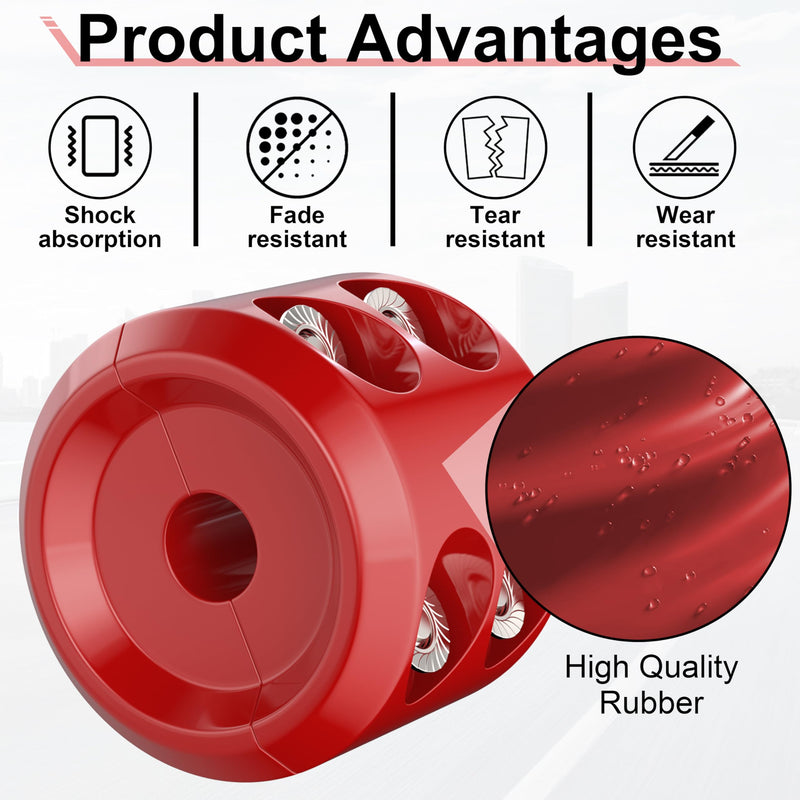 Rubber Winch Stopper for Cable Hook, Rubber Rope Line Saver for ATV UTV SUV Winches, with Allen Wrench (Red) red