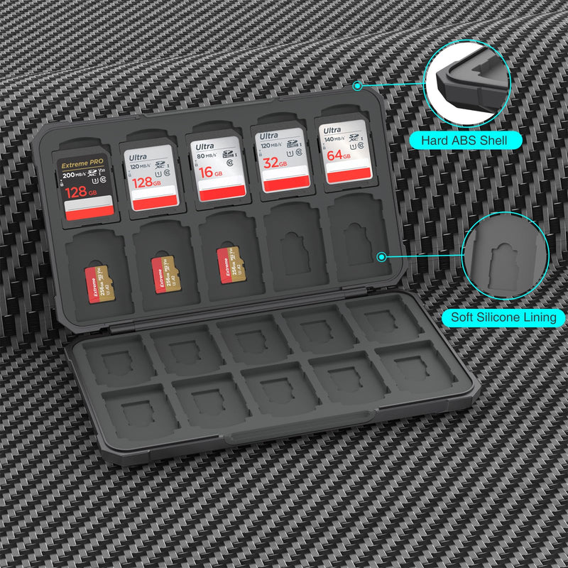SD Card Holder Memory Card Case for SD SDHC SDXC TF Card, SD Cards Storage Organizer for 20 SD Cards and 20 Micro SD Cards.