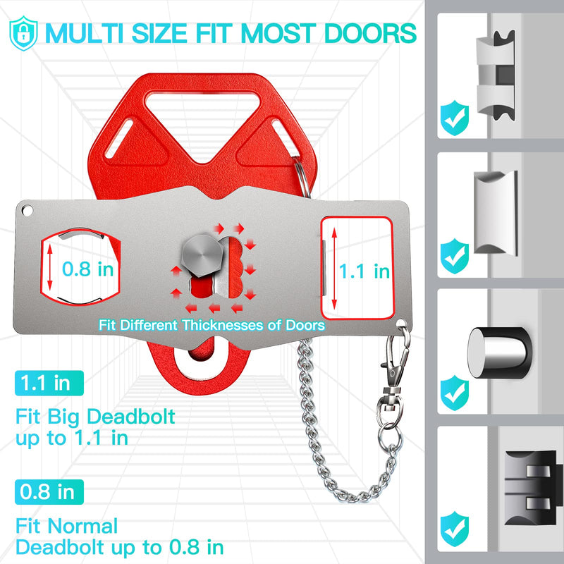 Portable Door Lock Travel Hotel Safety: Hotel Door Locks for Travelers, Home Apartment Security Locker from Inside Room Bedroom Women Travel Gifts Traveler Stocking Stuffers Traveling Essentials Upgraded Multi Size Fits Most Doors