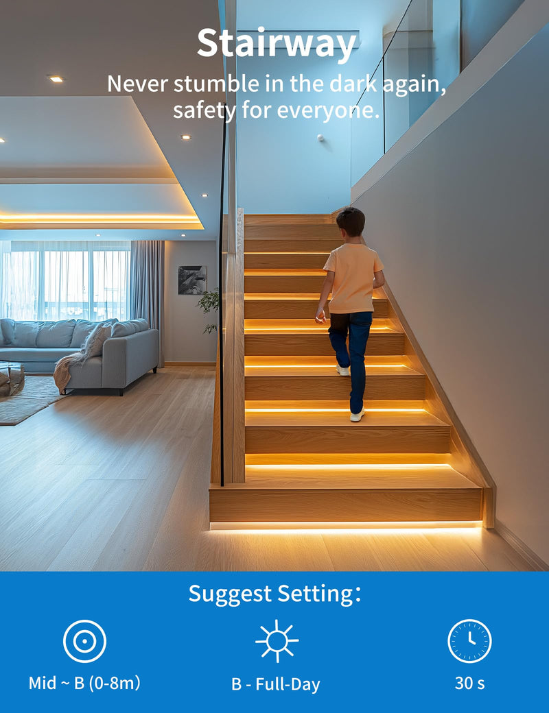 Wireless Motion Sensor Switch Kit with Split Sensor & Switch, PIR Motion Activated Power Switch with Timer, Indoor Motion Detector for Lights & Exhaust Fan (110V-120V) of Bathroom, Garage 1 Sensor + 1 Switch