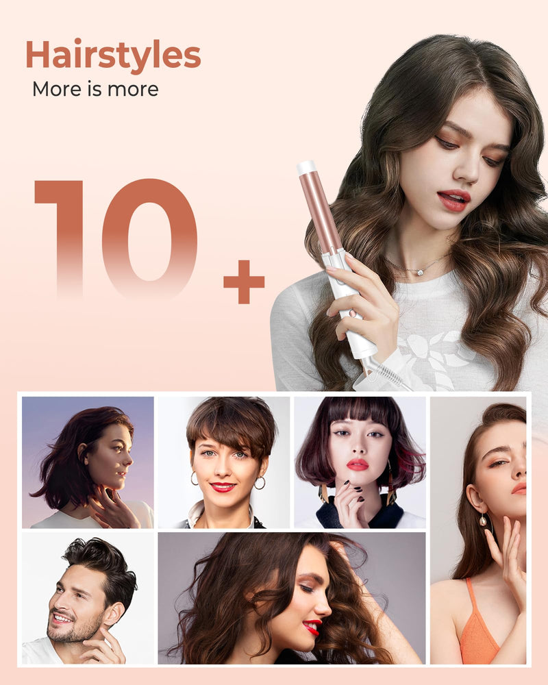 UKLISS Curling Tongs for Short Hair Medium Long Hair 25mm Mini Curling Iron | [160-200℃] 1 Inch Compact Travel Friendly Ceramic Mini Hair Curler Wand, 3 Temps Adjustable, Double Voltage (White) White