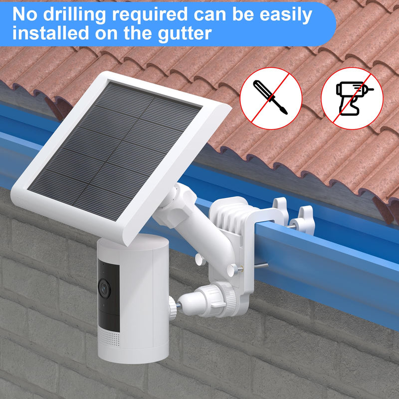 UYODM Gutter Mount for Ring Solar Panel and Cameras, Stick Up Cam, Stick Up Cam Pro, Outdoor Cam Plus Battery, Spotlight Cam Plus/Pro 1 Pack