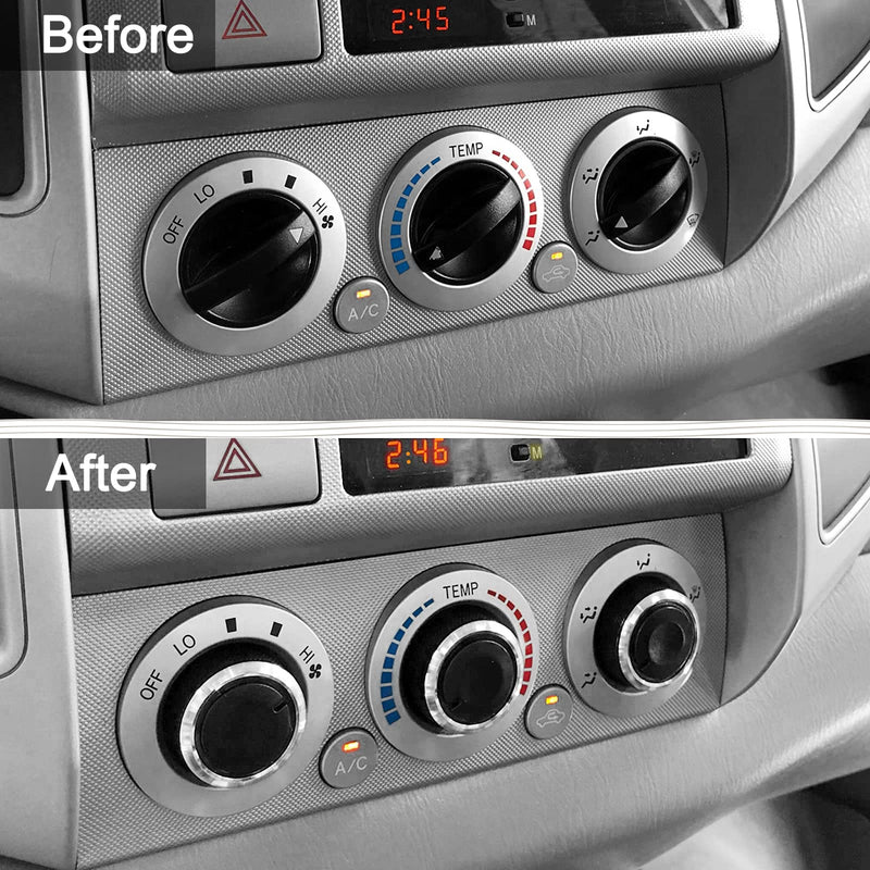 JDMCAR Compatible with Toyota Tacoma 2005-2015 A/C Air Conditioning Control Switch Knob Button, HVAC Control Knob Tacoma Heater Temperature HVAC Fan Control Knob - (A Set of 3 Knobs) Black