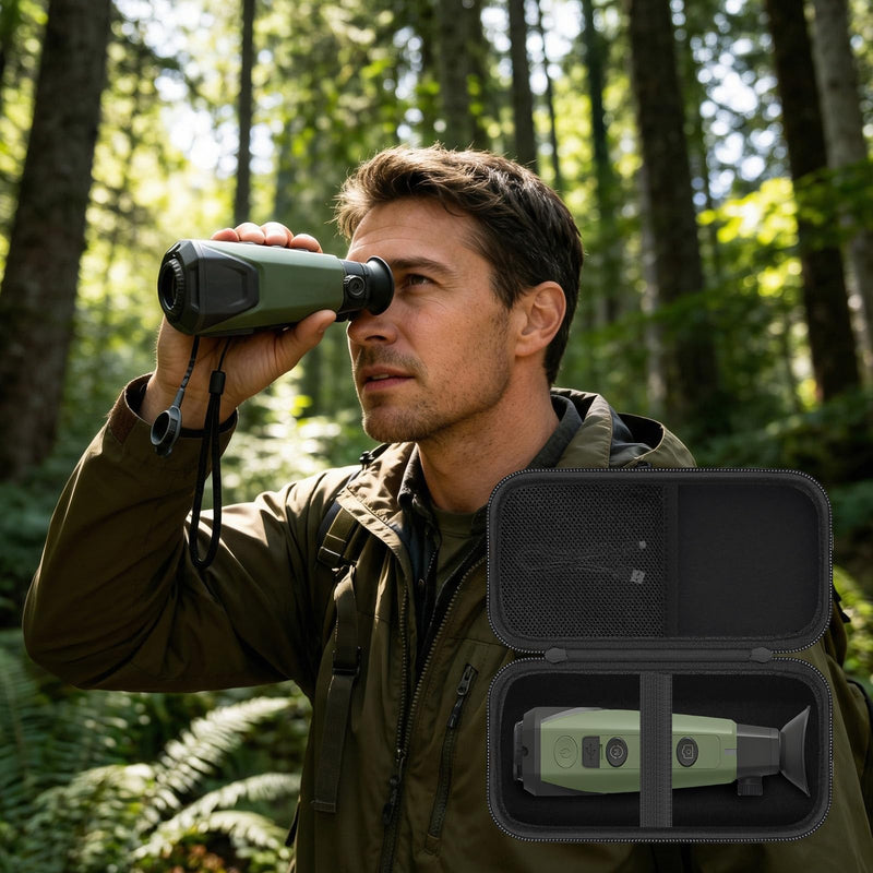Thermal Camera Hard Storage Case for TS004/ TS004 Pro Infrared Monocular | Shock Resistant Construction, Accessory Storage Pouch, Compact Portable Layout for Industrial & Outdoor Detection Use Black