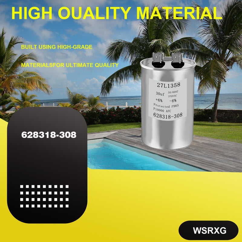 628318-308 27L1358 30 MFD 370V Pool Pump Motor Capacitor Replacement Compatible Motor Run Capacitor
