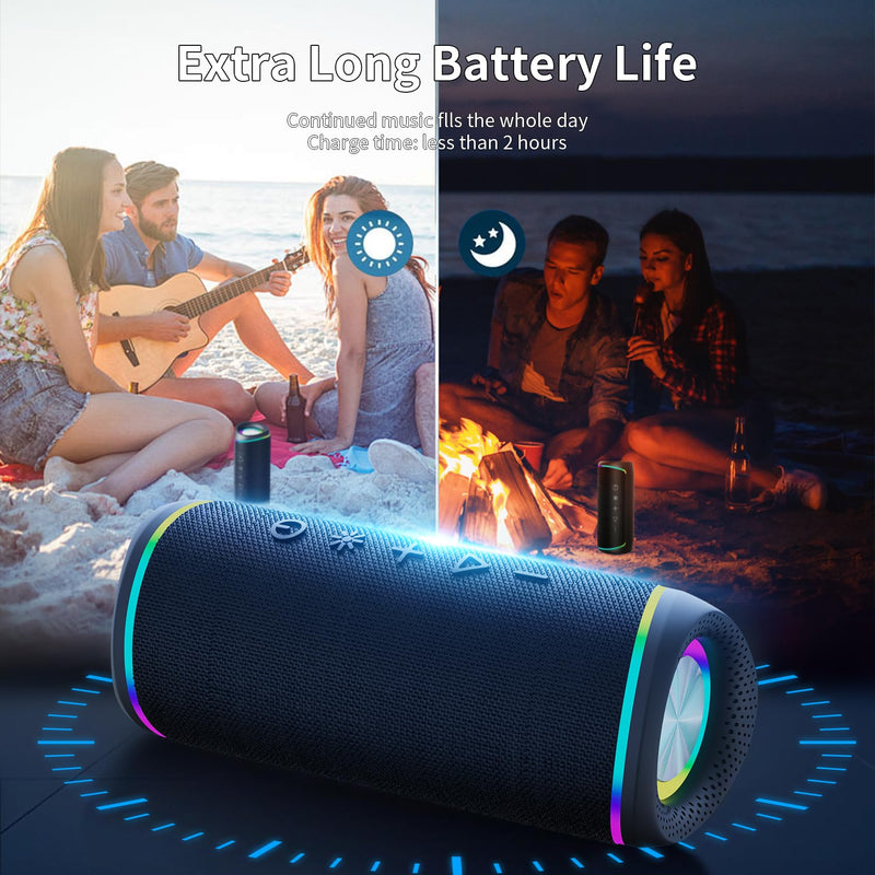 Bluetooth Speaker - HD Sound, IPX5 Waterproof, Up to 20H Playtime, TWS Pairing, BT 5.3, Portable Wireless Speaker for Home, Party, Beach & Outdoor, Black Black Cool