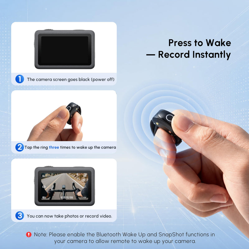 Wireless Remote for DJI Controller Ring Shutter Action 5pro/6/4 Accessories | Finger Mini Camera Bluetooth Snapshot Wake-Up Control Waterproof Magnetic Charging for Fingertip Bike Handlebars Fishing Rods