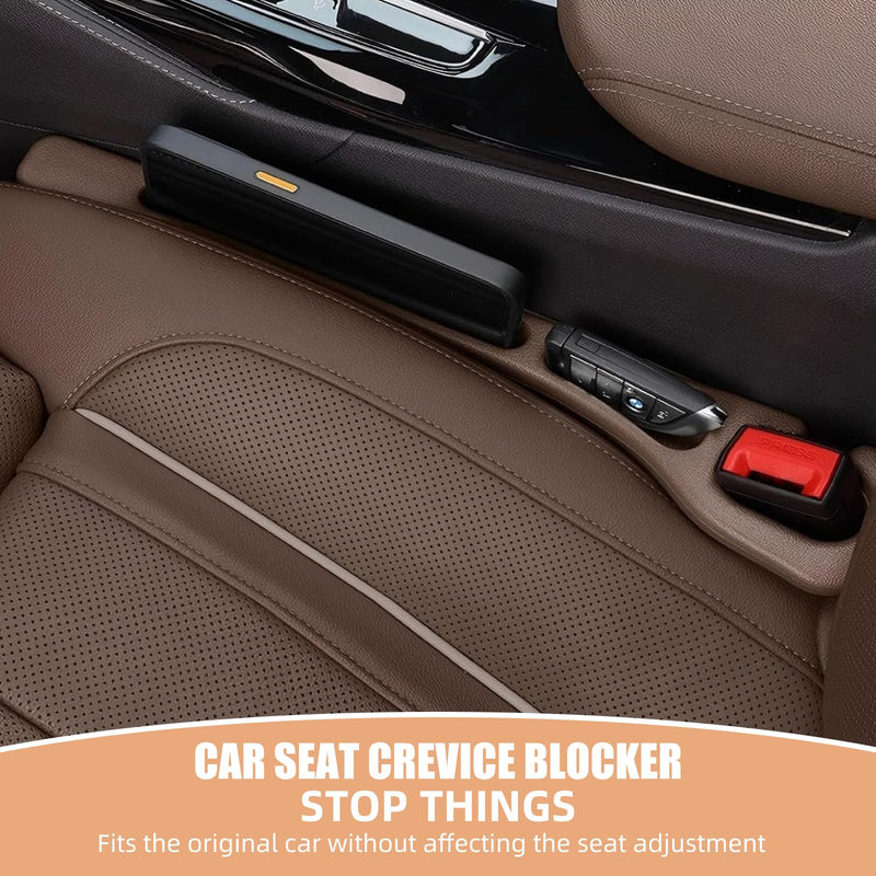 No Drop Seat Guard, Car Seat Gap Filler, Drop seat Gap fillers Between Seat and Console Stop Things from Dropping (Black) Black