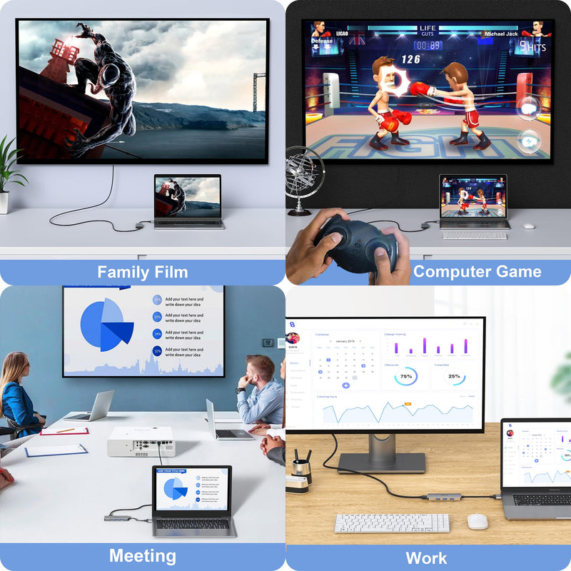 Docking Station for MacBook Pro Air, Mac Docking Station Dual Monitor, MacBook Pro/Air Dock with Dual HDMI(4K @60Hz), 3 USB3.0,SD TF Card Reader and 100W PD MacBook USB C Hub 8 IN 2-MAC