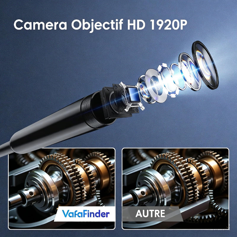 Endoscope Camera with Light, 1920P HD Borescope Camera with 8 Adjustable LED, 16.4FT Semi-Rigid Snake, IP67 Waterproof 8mm Inspection for iOS and Android (Single-Lens) Single Lens-5M