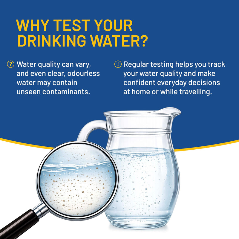 16-in-1 Drinking Water Test Strips (100 Pack) – Water Testing Kit for Tap, Well, RV & Spring Water, Tests Hardness, Chlorine, pH, Iron, Metals & Nitrates. Fast Results in 60 Seconds.