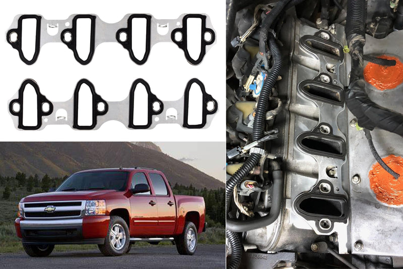 MS98016T For Chevy Silverado 5.3 Intake Manifold Gasket Ls Ls2 Ls3 Ls6 Chevrolet Sierra Avalanche Escalade Yukon Tahoe Suburban Intake Manifold Gasket Sealing 4.8 5.3 6.0 6.2L 89060413 MIS16340 MS98016T
