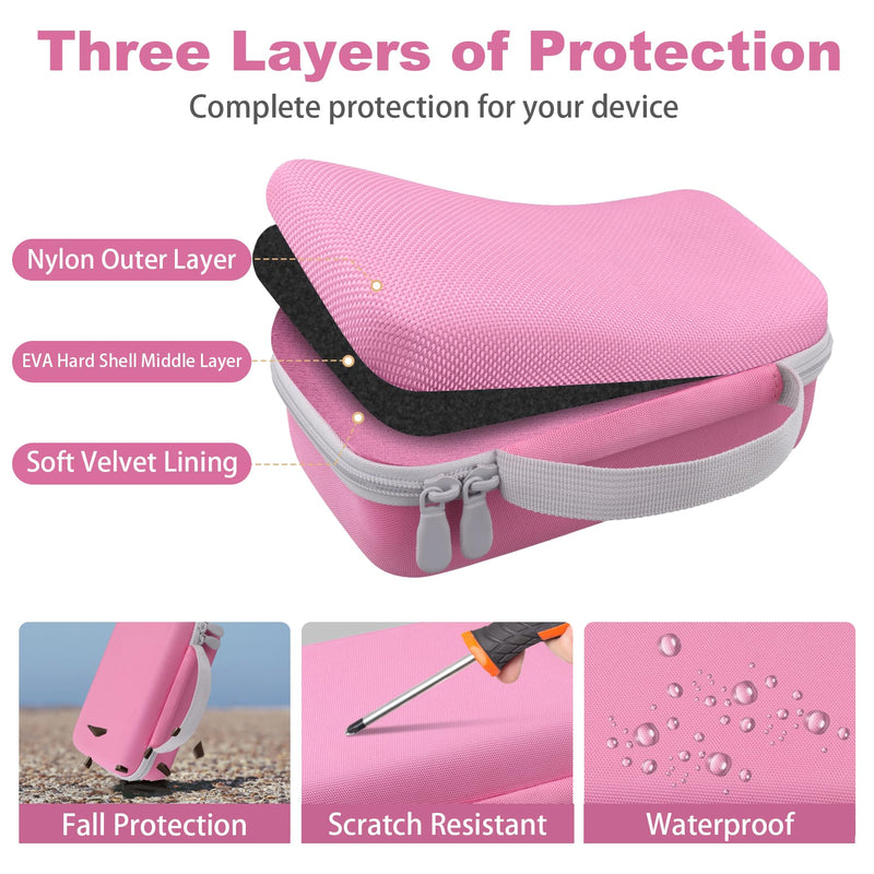 co2CREA Storage Organizer Case for 3D Printing Pen Set, Hard Case Compatible with SCRIB3D P1/Advanced, MYNT3D Super/Advanced, 3Doodler Start+/Flow/PRO and Filament Refill（Pink Case + White Zipper） Pink Case + White Zipper