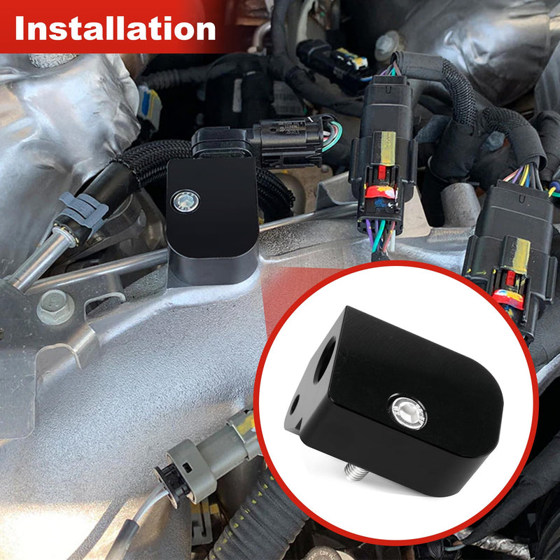 Temperature Air Intake Sensor Spacer Kit for 2017-2024 Chevy Silverado 2500HD 3500HD, GMC Sierra 2500HD 3500HD 6.6L Diesel Black