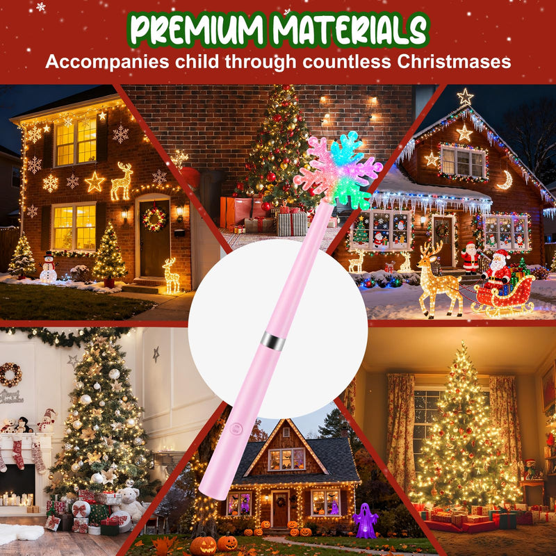 Wireless Remote Control Outlet, Magic Light Wand for Christmas Tree Lights and Home Decoration Lights, Remote Magic Wand Switch Kit with Music, Ideas for Kids/Friends/Family, Pink