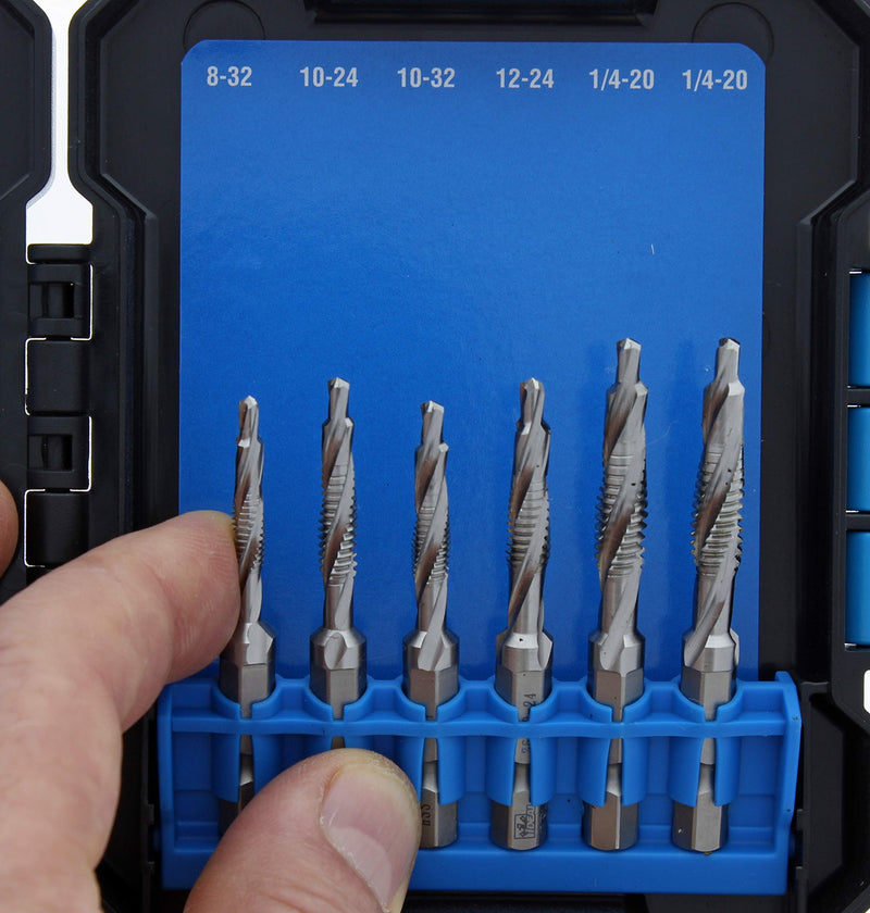 Ideal Electrical 36-600 Standard Drill/Taps - (8 Piece) 1/4 in. Hex Shank, Drilling, Tapping, HSS Bit Kit
