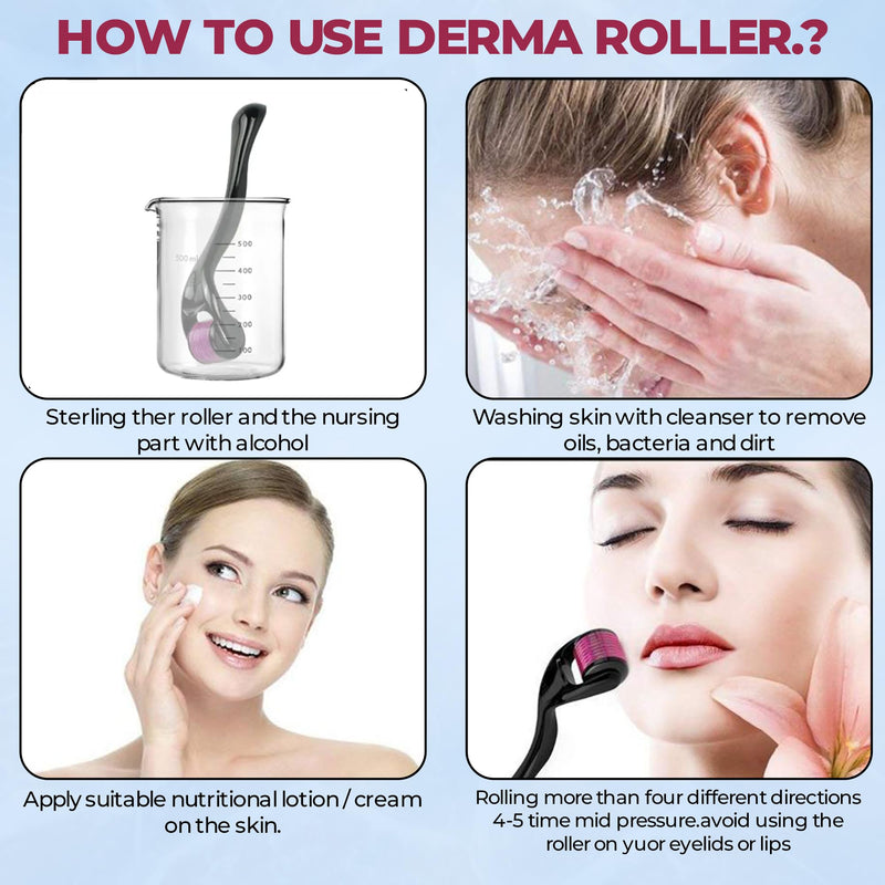  [AUSTRALIA] - Derma Roller, 0.75mm Beard Roller | 540 Titanium Micro Needling Rollers for Men and Women, Facial Skin Care, Scar Removal Hair Growth, Beard Growth Rollers
