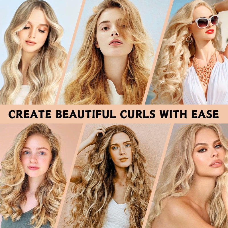 Heatless Curling Set 3 PCS Satin Hair Curler High Resilience | No Heat for Women and Girls, Soft Sleep Rod Overnight Heatless Curlers for DIY Styling Long Hair (Pink Tie Dye, Medium) Pink Tie Dye