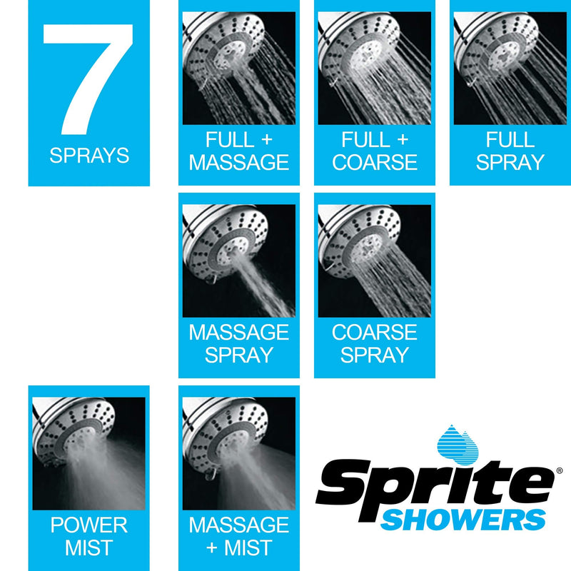 Sprite Showers Pure 7-Setting Filtered 1.75GPM Showerhead in Chrome (AE7E-CM-R)