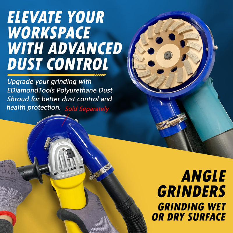 7" Diamond Grinding Wheels for Concrete or Masonry, 12 Turbo Segments, #30/40 Grit, Medium Bond, 5/8"-11 Arbor 7" - 12 Seg