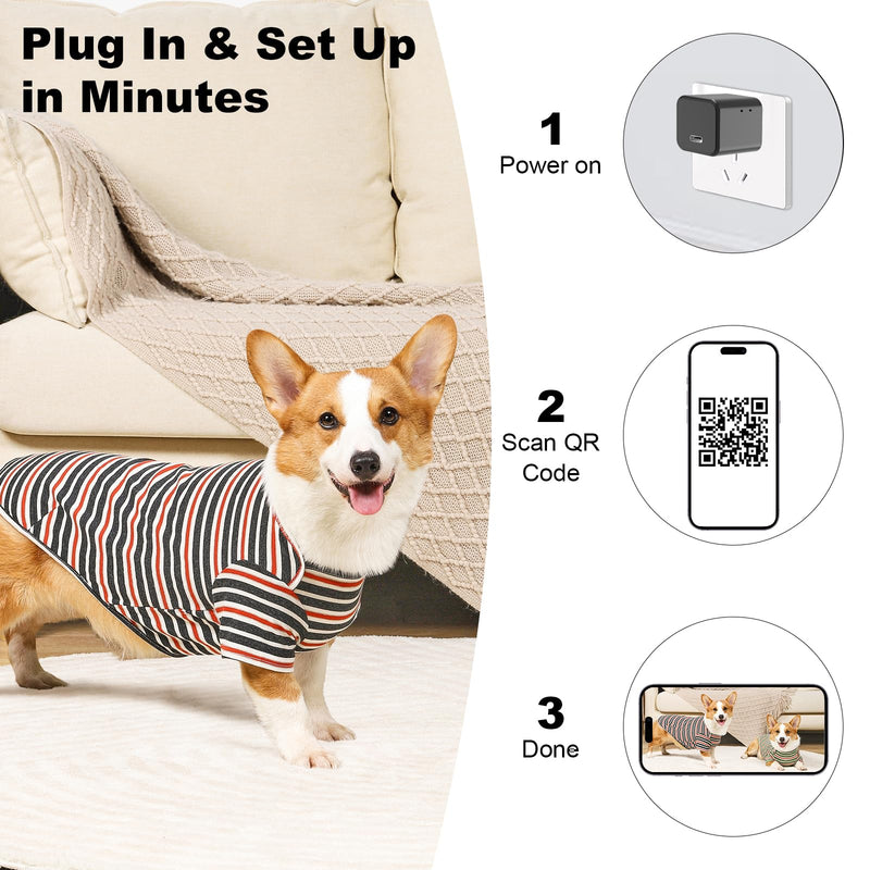 2.4G/5G WiFi Camera with Type-C Charger, 1080P HD Indoor Camera with Motion Detection, Plug-in Mini Cam for Home and Pet Care