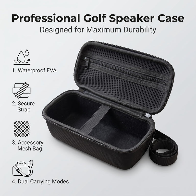 Portable Storage Case for MiLESEEY GeneSonic Pro Golf Speaker, Golf Speaker and Handheld GPS Rangefinder Travel Bag, Mesh Pocket for Charging Cable Accessories， with Handle and Shoulder Strap