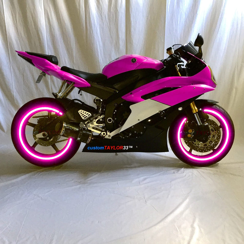 customTAYLOR33 New Special Edition Hot Pink High Intensity Grade Reflective Copyrighted Safety Rim Tapes, 17" (Rim Size for Most SportsBikes) 17" (Rim Size for Most SportsBikes)