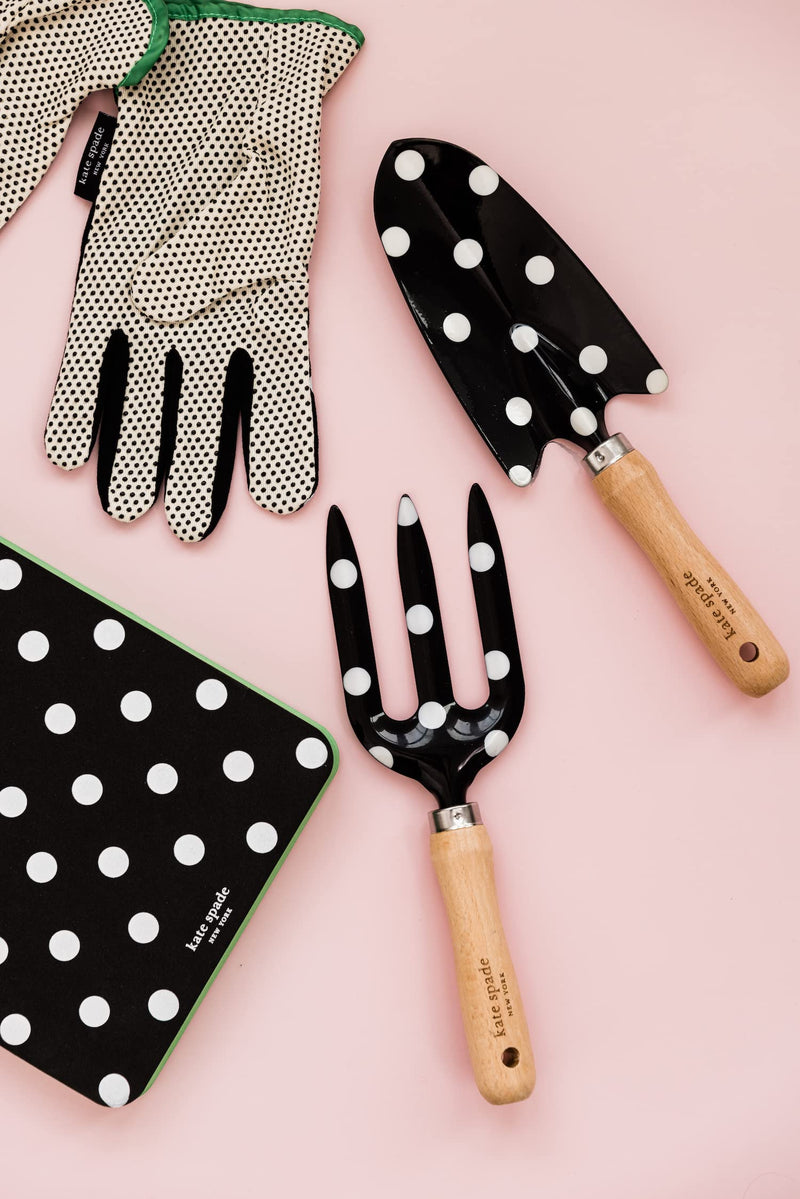 Kate Spade New York 2 Piece Gardening Hand Tools, Cute Garden Tool Set Includes Hand Rake and Trowel, Picture Dot
