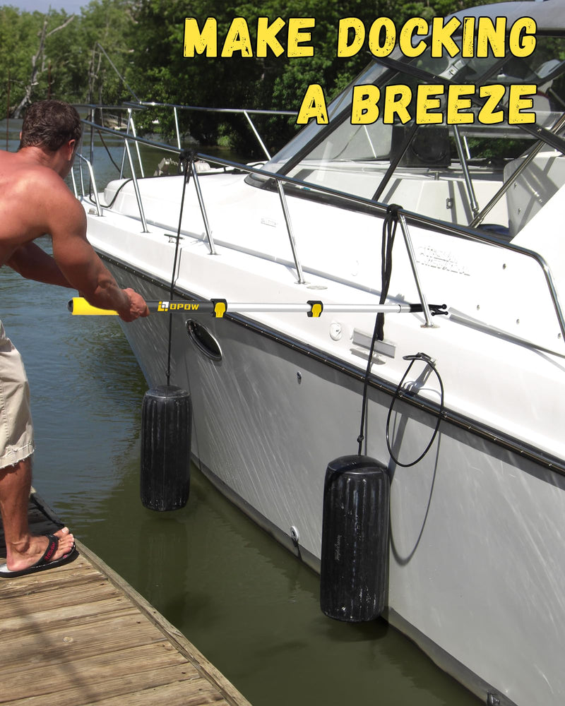 Telescoping Boat Hook - Durable Docking Pole with 3-Stage Aluminum Extension - Lightweight Marine Push Pole for Boat Docking, Mooring & Water Retrieval 3 Feet