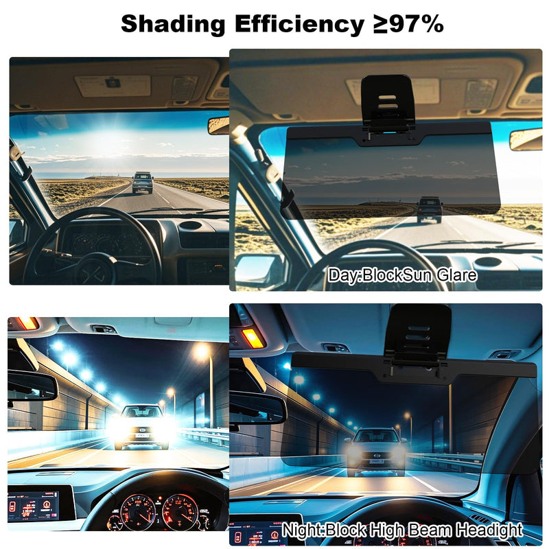 Sun Visor Extender for Car, Enhanced UV400 Anti-Glare, Adjustable Mount with PC Lens, Universal Car Anti-UV Polarized Sun Visor Extender Attachment, Anti-Snow Blind, Ensure Safe Driving