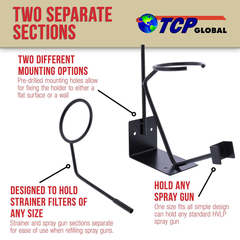 TCP Global Gravity Feed Paint Gun Holder - Wall or Bench Mount, HVLP Spray Gun Holder