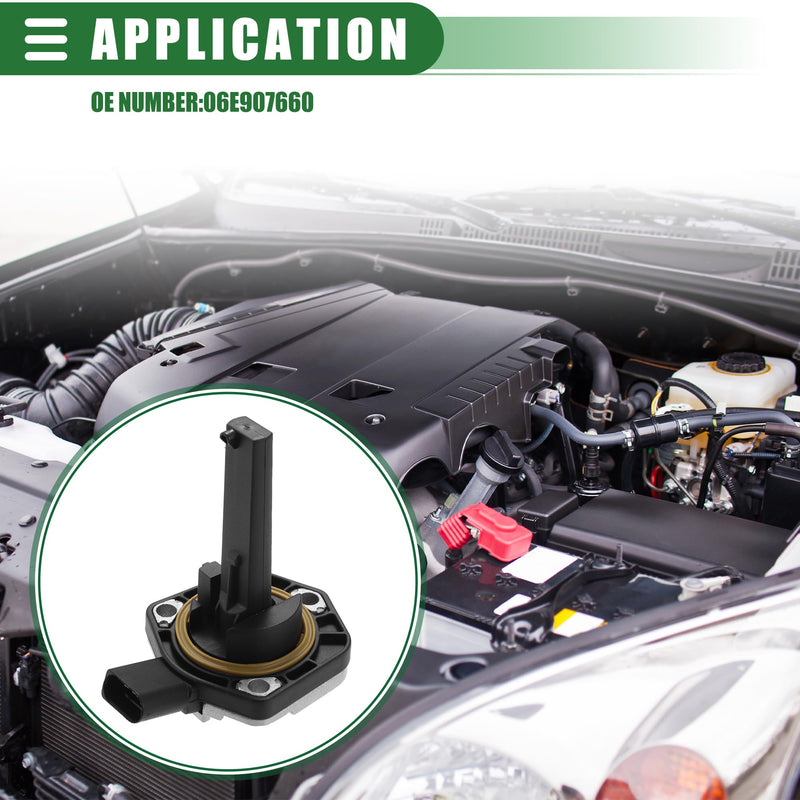  [AUSTRALIA] - Motoforti Car Oil Level Sensor, Engine Oil Sending Unit, for Audi A3 2006-2013, Metal Plastic, No.06E907660, Black Silver Tone