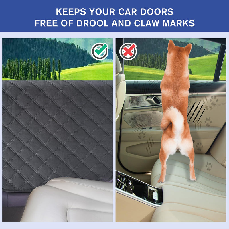 Dog Car Door Protector – Anti-Scratch/Stain-Resistant, Window-Roll-Compatible, No Tint Damage, 2-Pack, Secure Fit for Car/SUV/Truck Black Regular