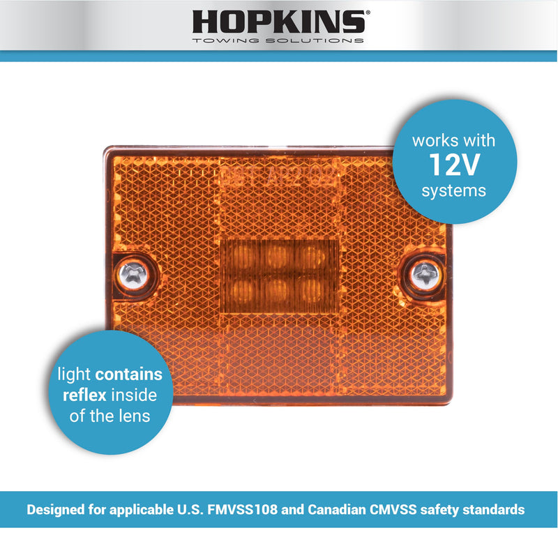 Blazer International B423A Rectangular Clearance/Side Marker Light with Reflex, Amber 1 Count (Pack of 1)