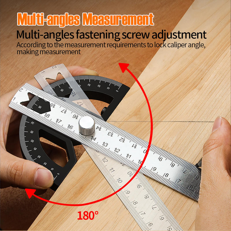 Protractors Angle Ruler Angle Finder Ruler Machinist Protractor Angle Measuring Tool 12-Inch Woodworking Ruler for Woodworking/Carpenter/Construction/Measurement/Hobbyists