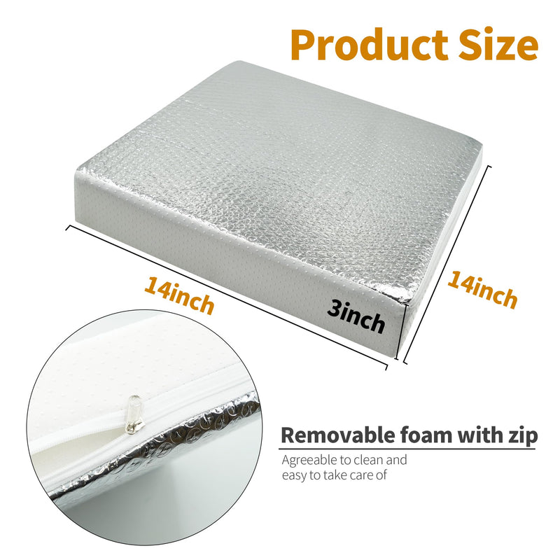 14"x14"x3" RV Vent Insulator (2-Pack) - Dual Reflective Skylight Covers for Camper, Energy-Saving Thermal Insulation, Fits 14x14 Inch RV/Caravan Sunroof Vents 2PCS 14''x14''x3''