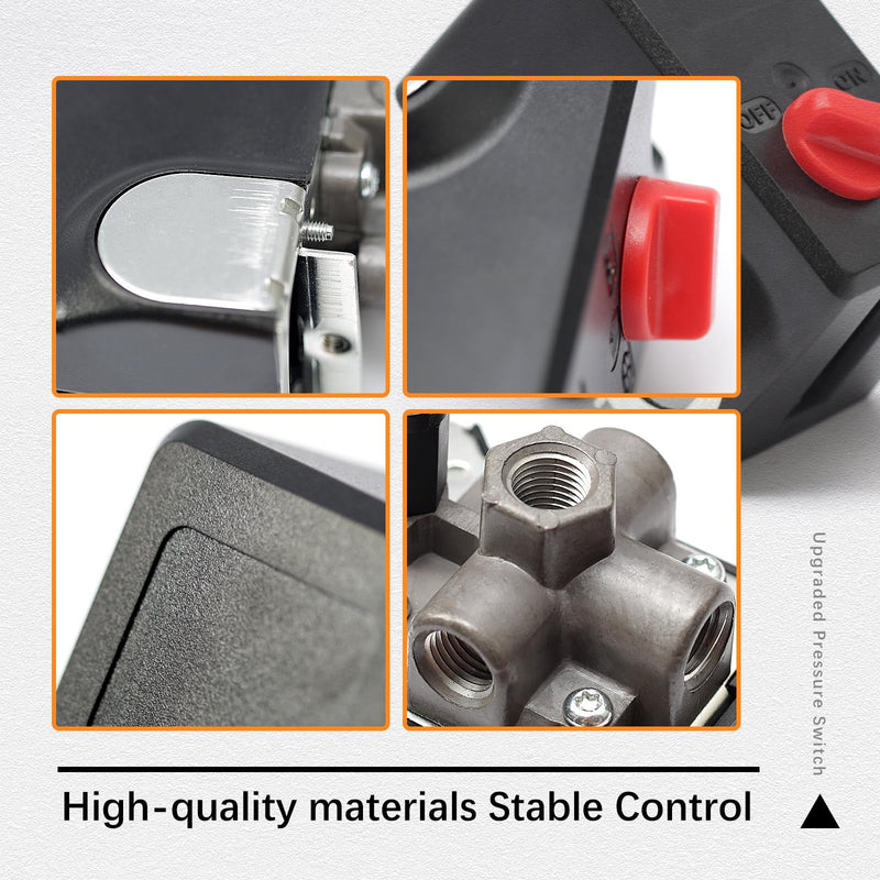 Upgraded Pressure Switch Compatible with Condor MDR 11/11 EA, 26 AMPS 120/240 Volts 120-155 PSI