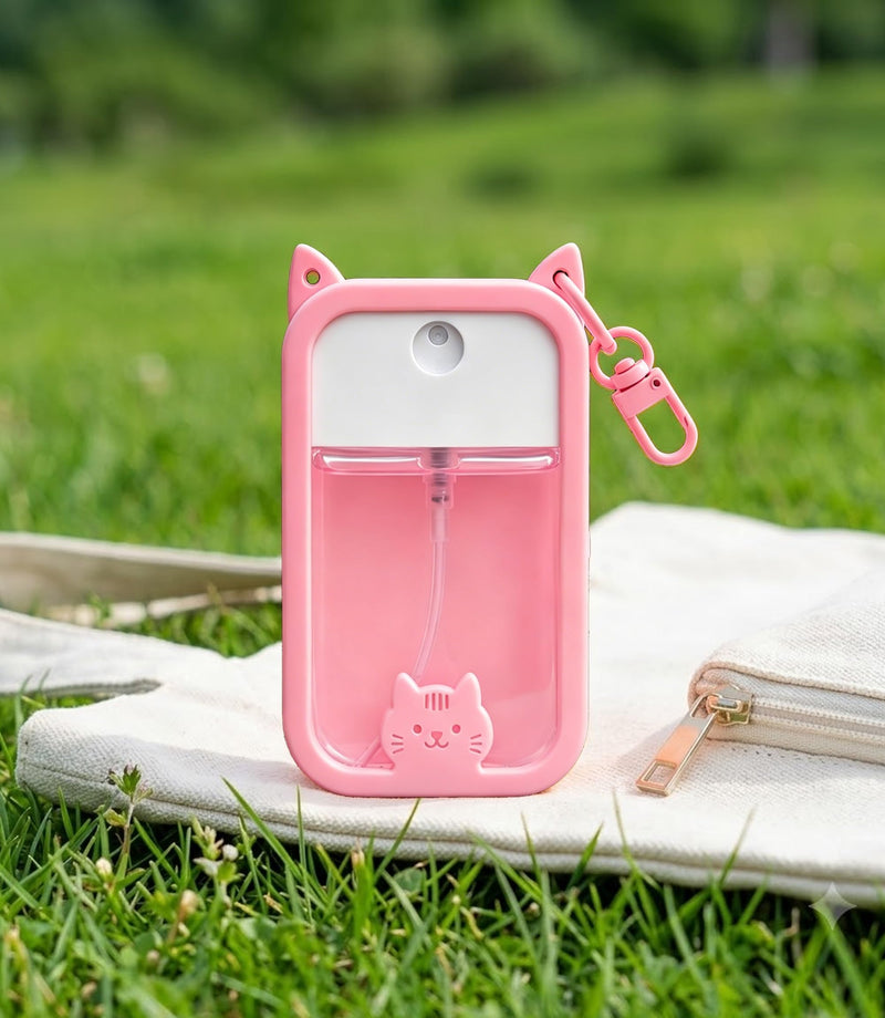 Sonnorel 1 Pack Silicone Cover Case Compatible for Touchland Hand Sanitizer Spray (Fit for 1 FL OZ/30 mL Ver), with Lipstick Holder (Pink) Pink