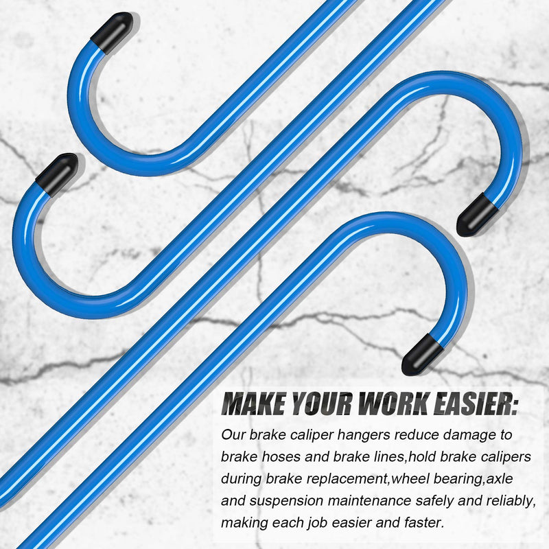 4 Pcs Brake Caliper Hangers Brake Caliper Hooks with Rubber Tips Automotive Tool for Braking, Bearing, Axle and Suspension Work 4 Pcs