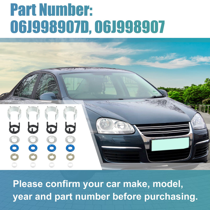 X AUTOHAUX 4 Set Fuel Injector Seal Repair O-Ring Kit 06H998907A 06J998907 06G998907 for VW Beetle Golf Passat Jetta Tiguan for Audi A3 A4 S4 A5 S5 A6 Q3 Q5 TT