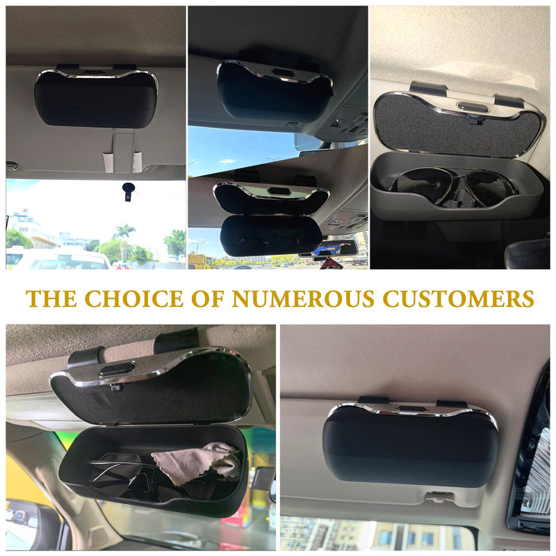 Sunglass Holder for Car Visor Clip, Car Accessories Visor Glasses Holder, Vehicle Visor Accessories Sunglass Holder, Car Sunglass Holder Suitable for Truck and Sedan to Place Sunglass (Black) Black