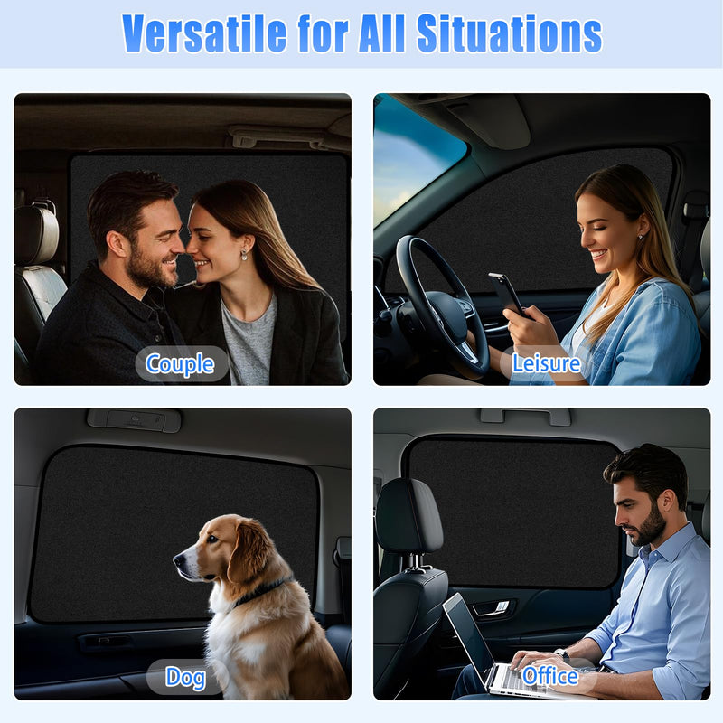 ZATOOTO Suede Car Window Shades 4PCS - Car Window Covers for Ultimate Privacy, UV Protection, and Heat Insulation, Sun Shade Perfect for Camping, Travel, Baby Safety, and Daily Use Blackout Suede 4pcs