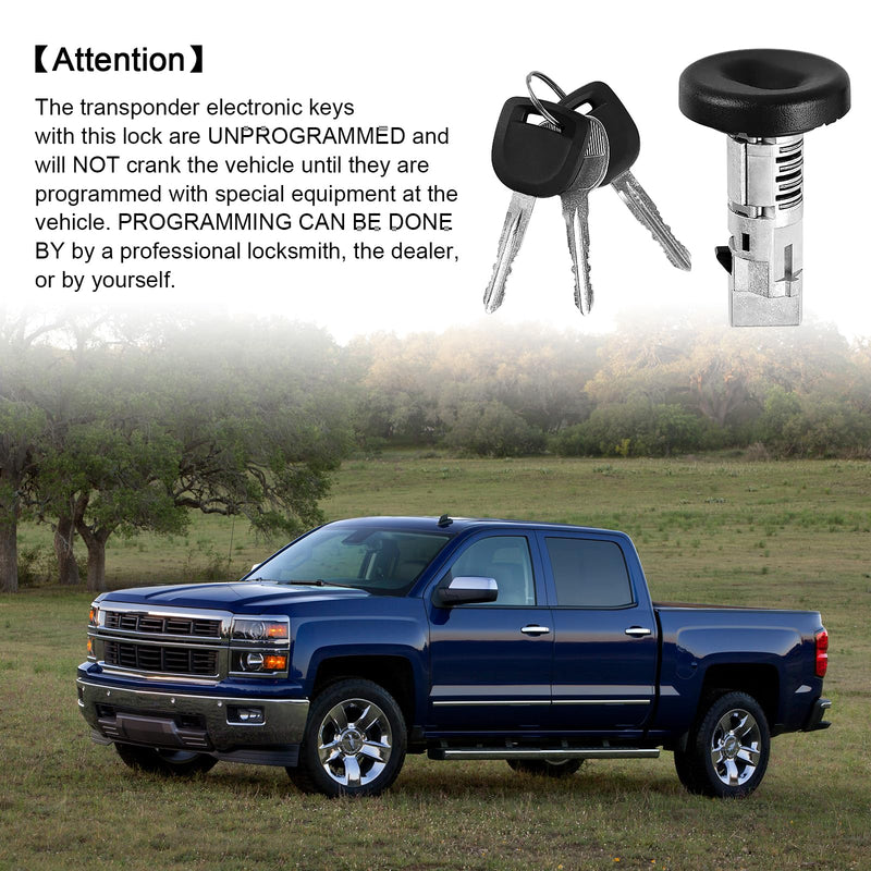 924-796 Ignition Lock Cylinder W/2 Chip keys With On-Board Programming For 2007-2014 Chevy Silverado1500 2500 3500 Suburban Tahoe Avalanche, GMC Sierra Yukon Denali,Express Savana 08-14,Cadillac&Buick