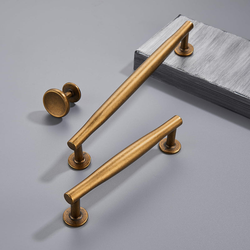 Sailing 10 Pack Cabinet Knob- Antique Brass Cabinet Handles Kitchen Cabinets Bedroom Dresser Drawer Handles Knobs 1.26"(32mm) Diameter Knob-10Pcs
