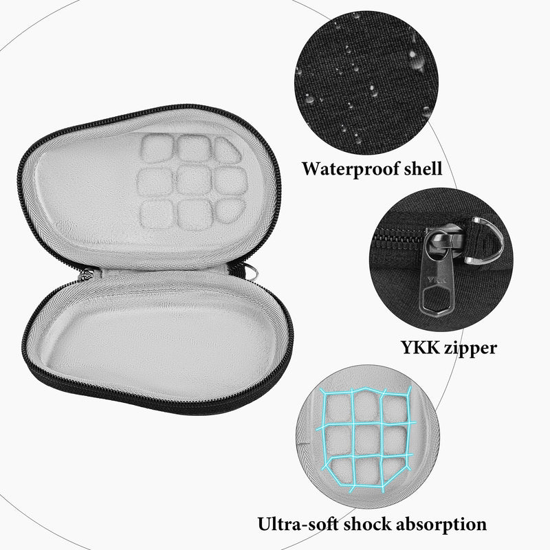 Geekria Mouse Hard Shell Travel Case, Compatible with Logitech Signature M850 L / M840 L Carrying Bag (Dark Gray)